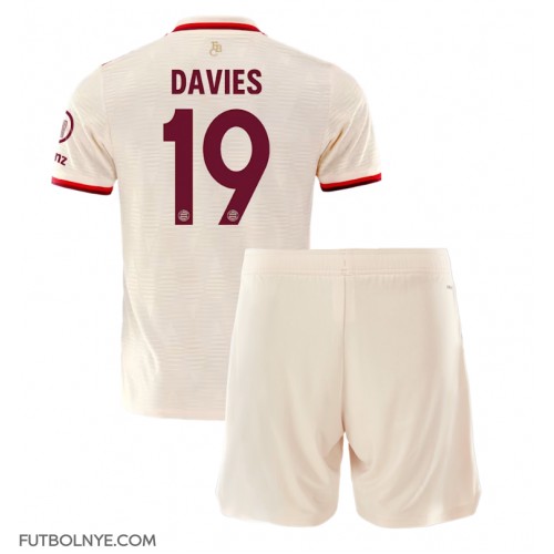 Camiseta Bayern Munich Alphonso Davies #19 Tercera Equipación para niños 2024-25 manga corta (+ pantalones cortos)